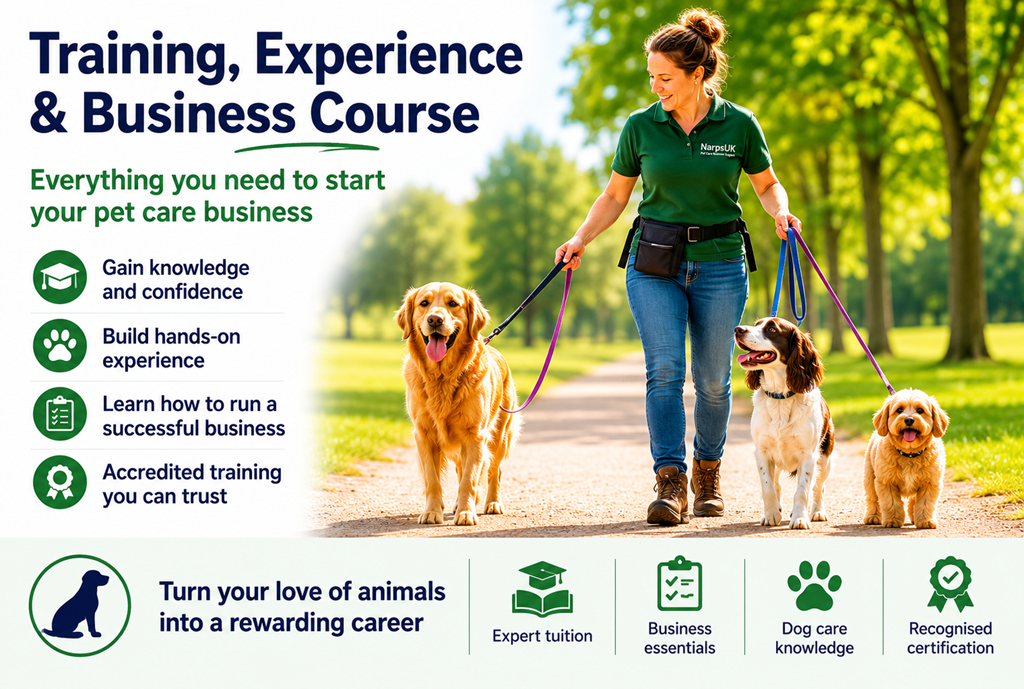 Pet sitter training course and dog walking experience guide